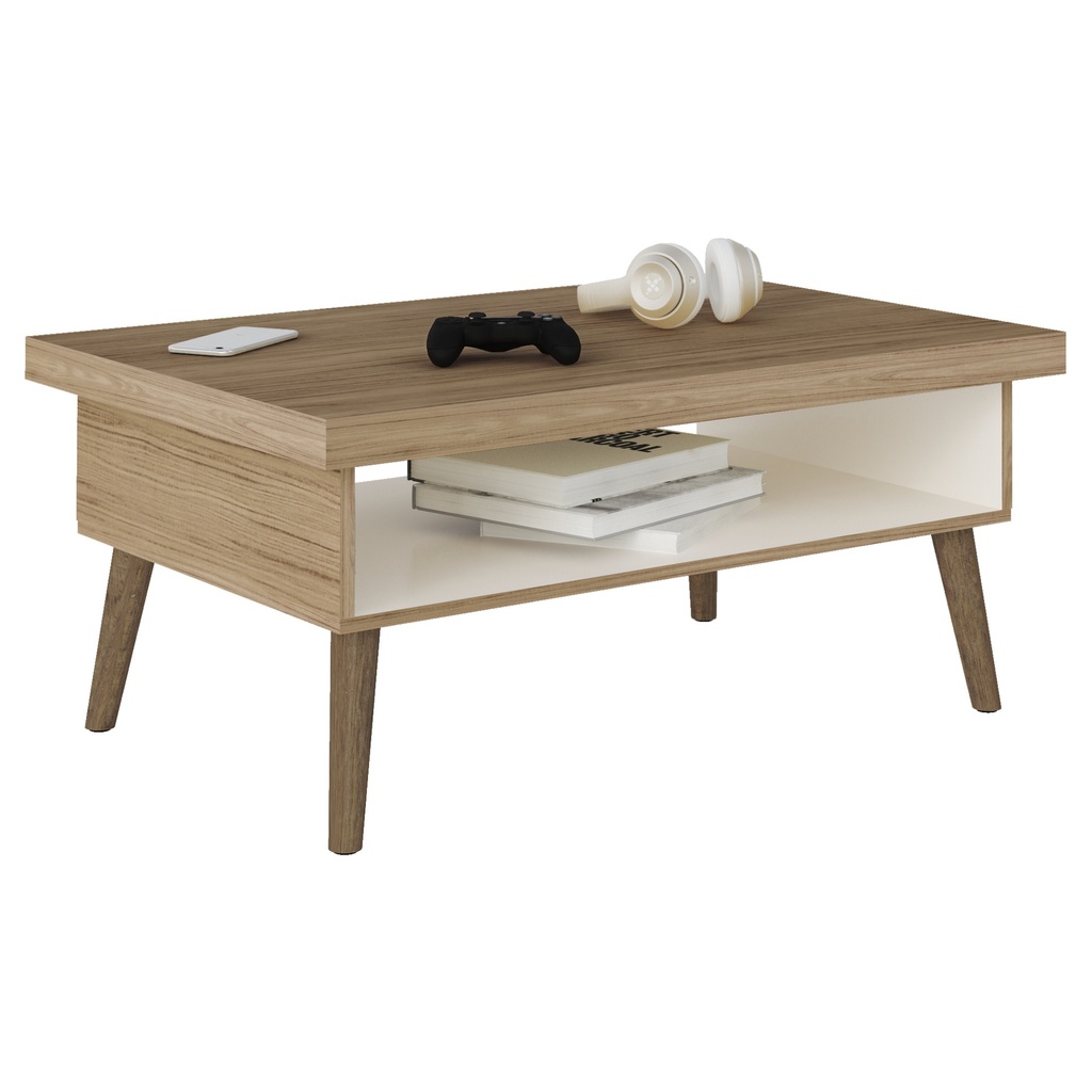 LUCCA COFFEE TABLE - OAK / OFF WHITE