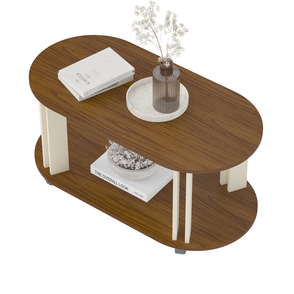 MUNDI COFFEE TABLE - CEDAR / OFF WHITE