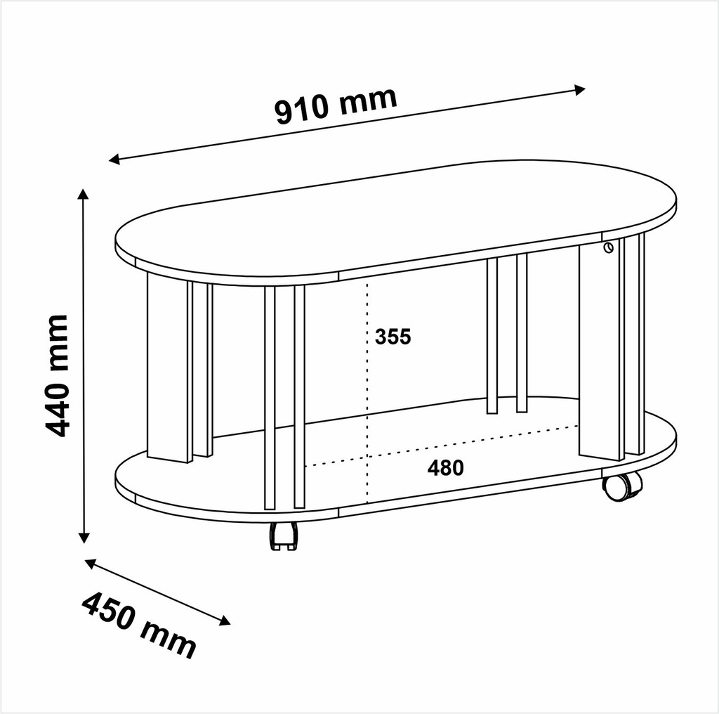 MUNDI COFFEE TABLE - CEDAR / OFF WHITE