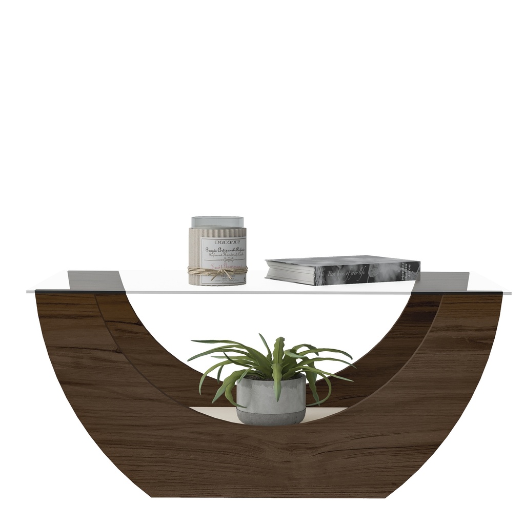 ONDA COFFEE TABLE - WALNUT / OFF WHITE