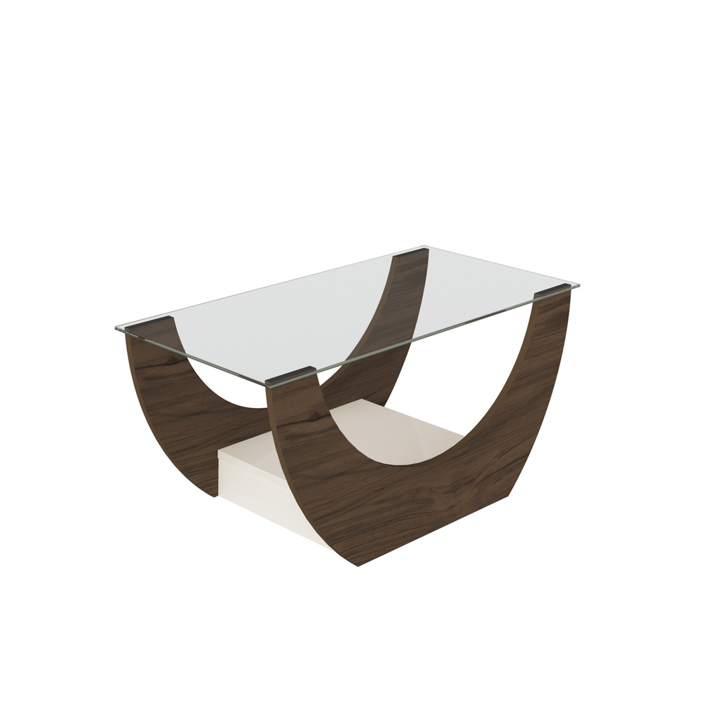 ONDA COFFEE TABLE - WALNUT / OFF WHITE