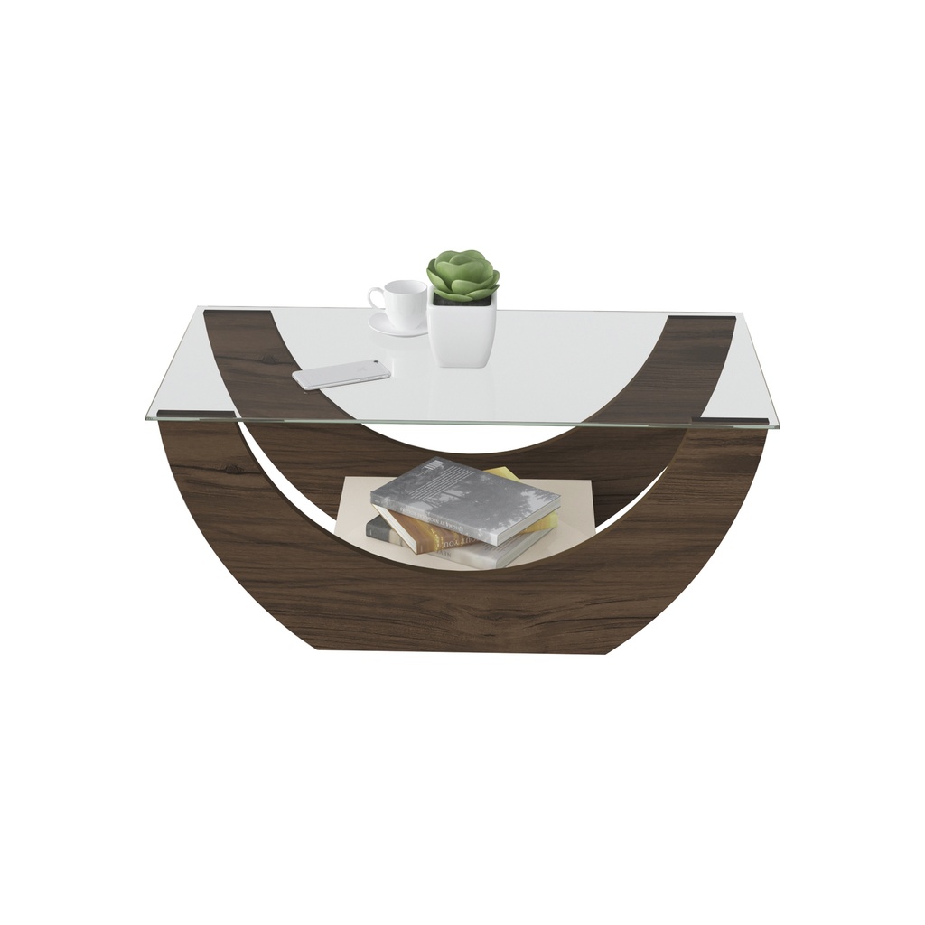ONDA COFFEE TABLE - WALNUT / OFF WHITE