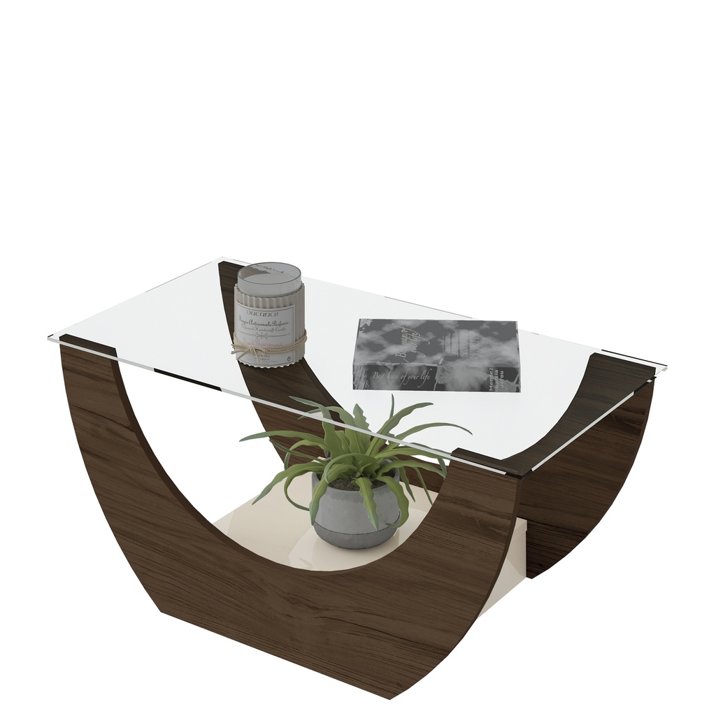 ONDA COFFEE TABLE - WALNUT / OFF WHITE