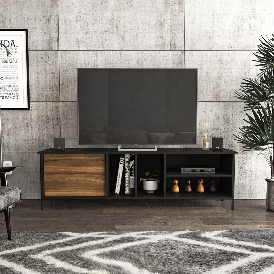 RACK CALCUTA BLACK / NEW WALNUT