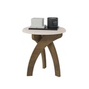 JADE END TABLE - OFF WHITE / PINE