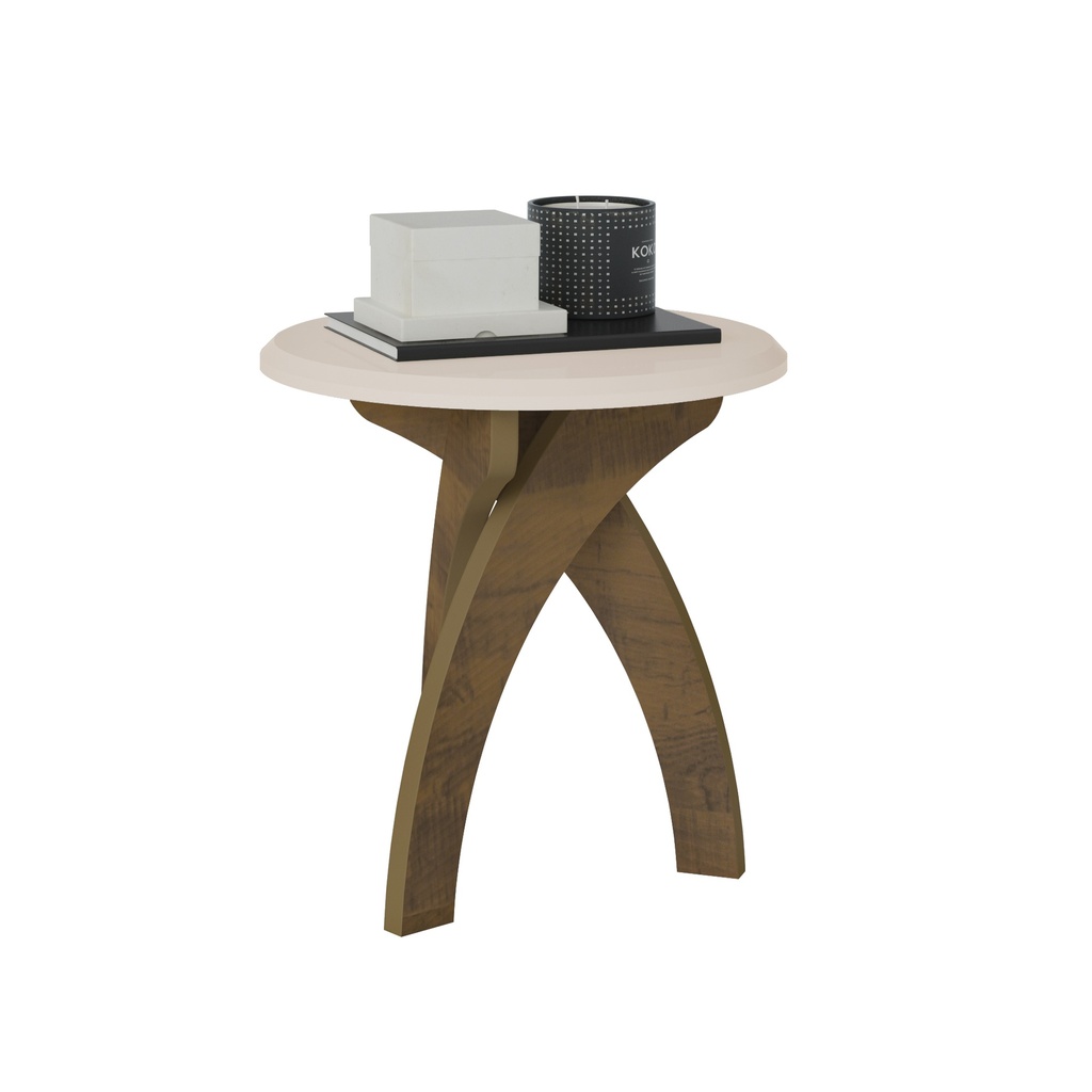 JADE END TABLE - OFF WHITE / PINE