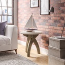 JADE END TABLE - OFF WHITE / PINE