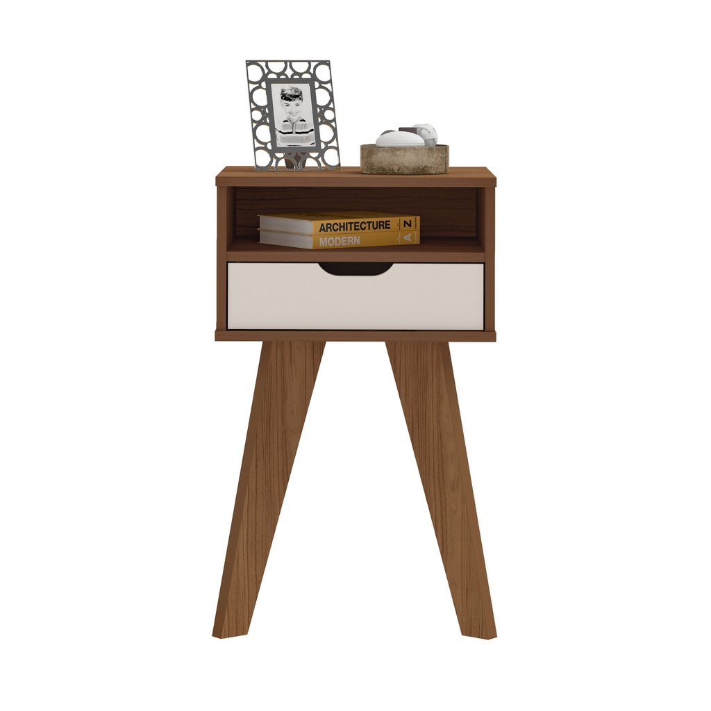 VIP END TABLE - CEDAR / OFF WHITE
