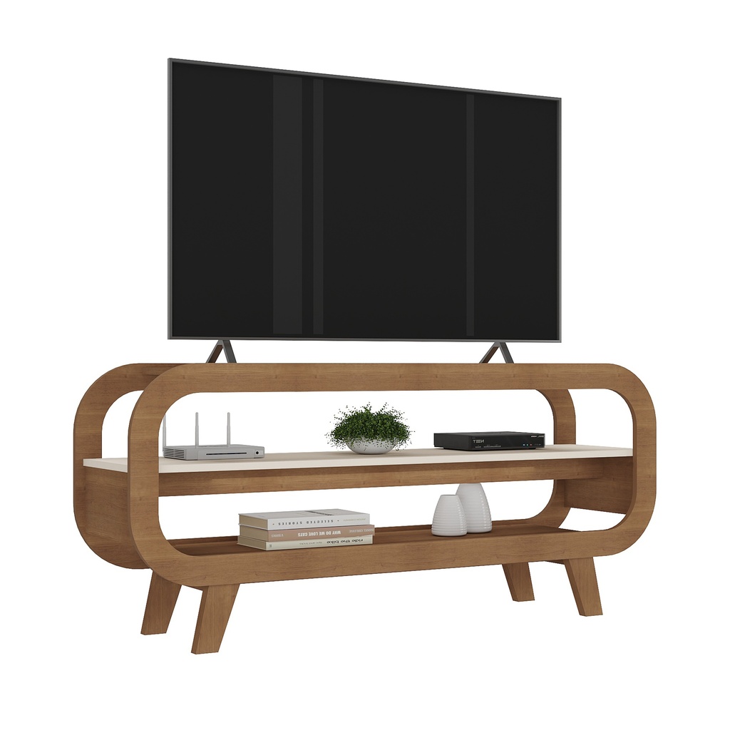 THEO TV STAND - CHERRY / OFF WHITE
