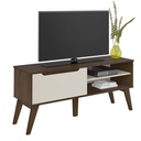 LOTUS II TV STAND - WALNUT / OFF WHITE