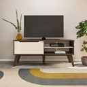 LOTUS II TV STAND - WALNUT / OFF WHITE
