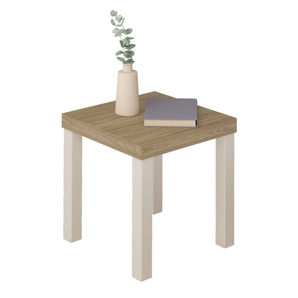 UP END TABLE - OAK / OFF WHITE