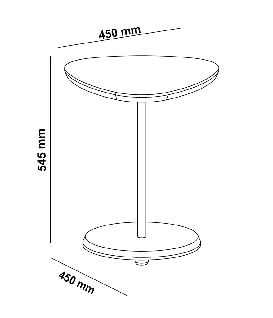 BEL END TABLE - OFF WHITE