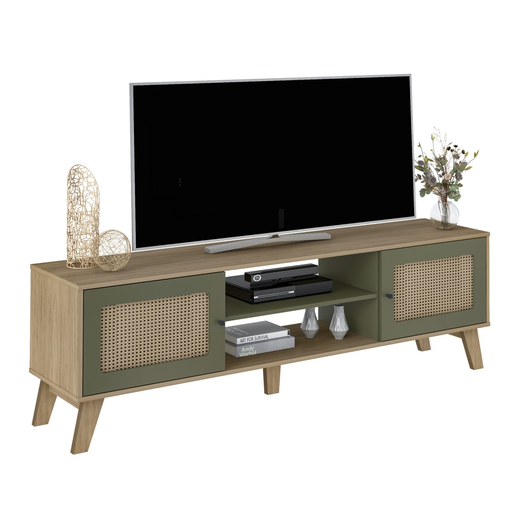 CHARLOTTE TV STAND - OAK / MINT