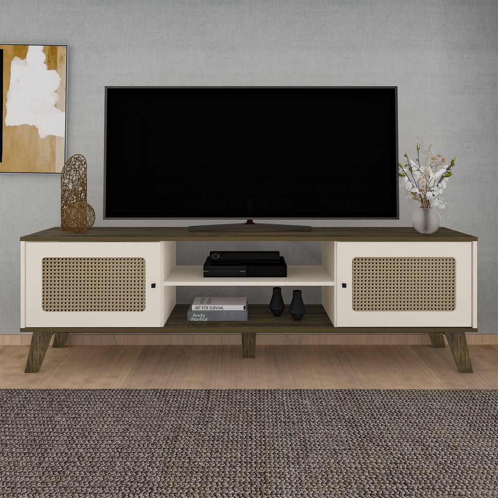 CHARLOTTE TV STAND - PINE / OFF WHITE