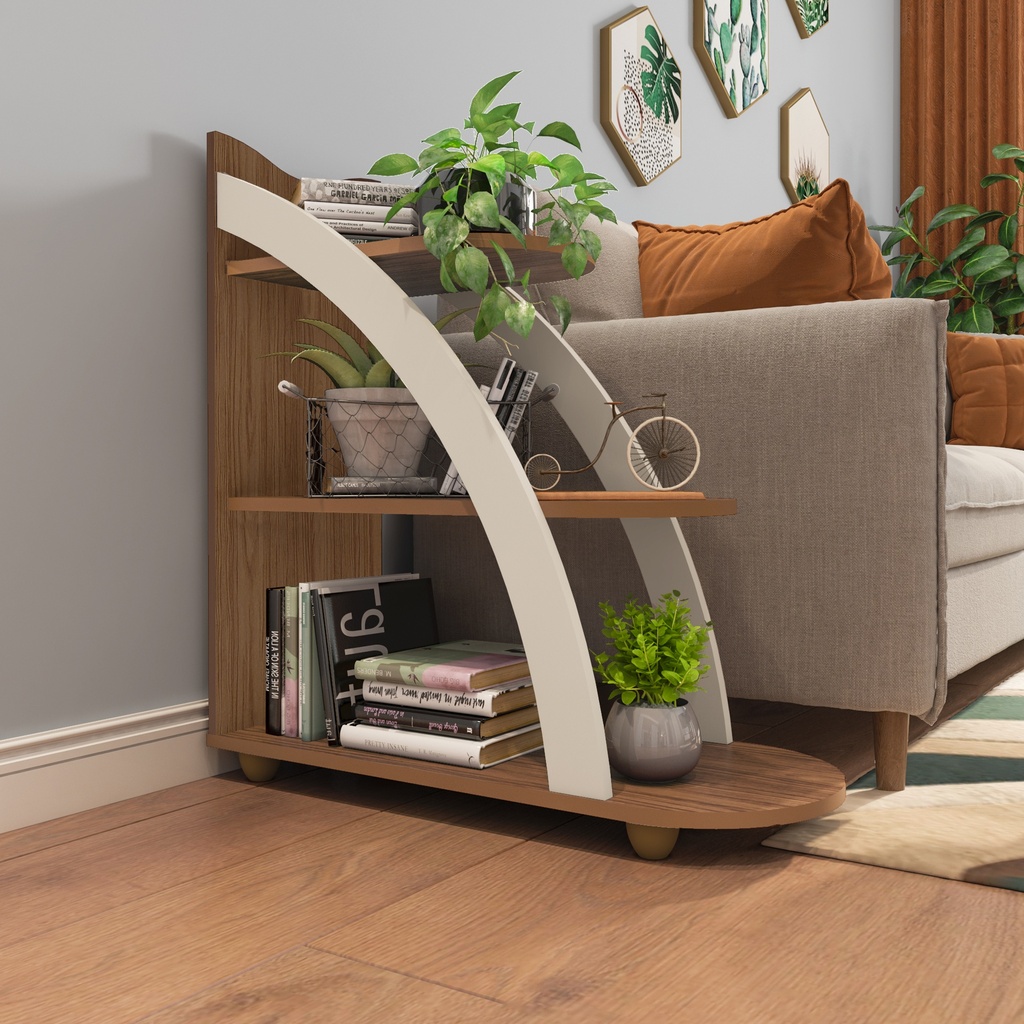 ANDES END TABLE - CEDAR / OFF WHITE