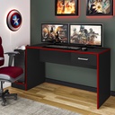 GAMER DESK - BLACK / RED