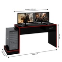 GAMER DESK - BLACK / RED