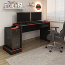 GAMER DESK - BLACK / RED
