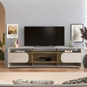 ELEGANCE TV STAND - OFF WT / SLATED PINE