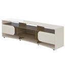 ELEGANCE TV STAND - OFF WT / SLATED PINE