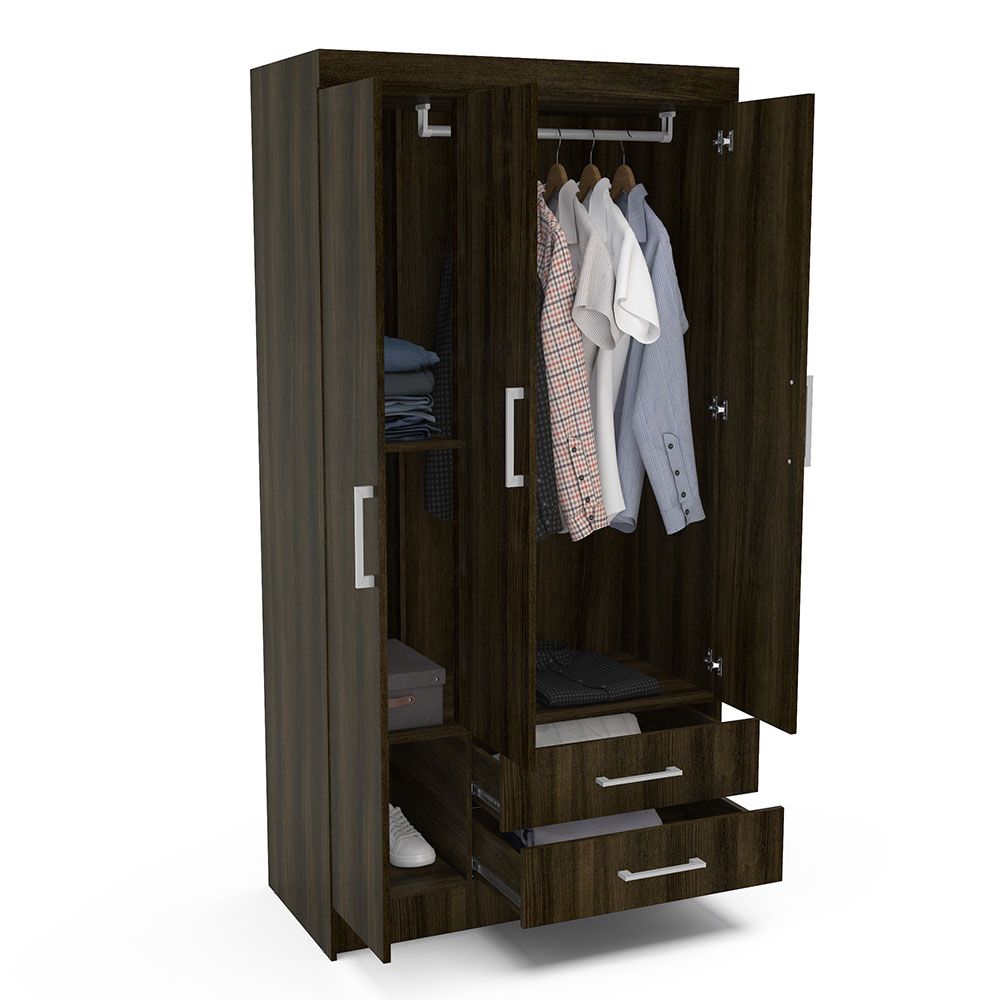 WARDROBE ACEGUA 3 DOOR 2 DRAWER MDP TOBACCO FFBENTACIL