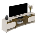 ELEGANCE TV STAND - OFF WT / SLATED PINE