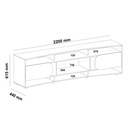 ELEGANCE TV STAND - OFF WT / SLATED PINE