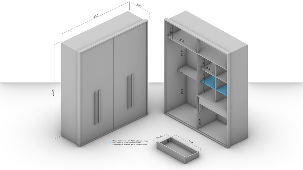 SEVILHA WARDROBE 4 DOORS