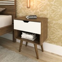 1 DRAWER NIGHTSTAND WALNUT/WHITE