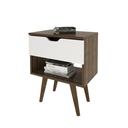 1 DRAWER NIGHTSTAND WALNUT/WHITE