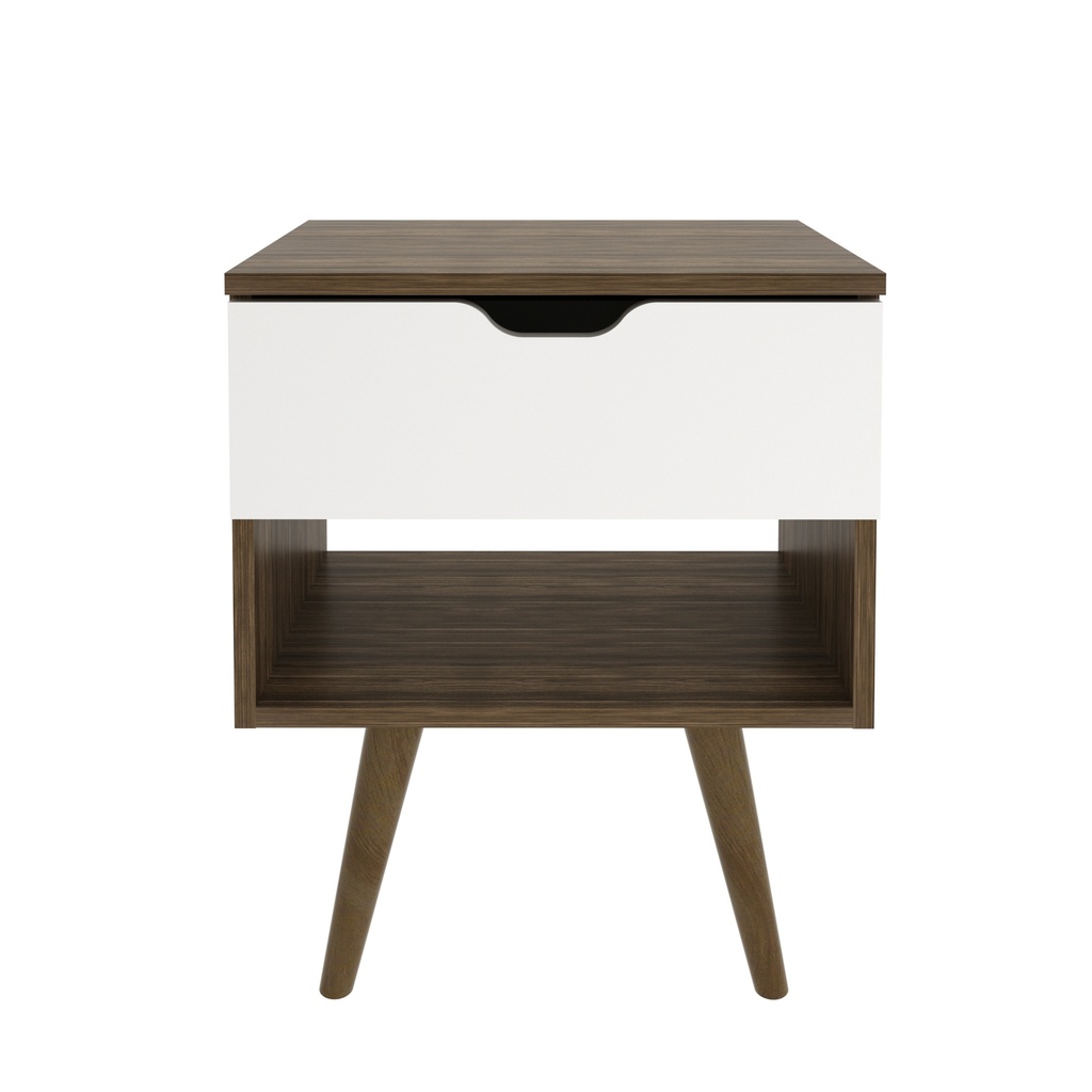 1 DRAWER NIGHTSTAND WALNUT/WHITE