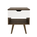 1 DRAWER NIGHTSTAND WALNUT/WHITE