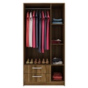 3 DOOR 2 DRAWERS WARDROBE WALNUT