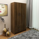 3 DOOR 2 DRAWERS WARDROBE WALNUT