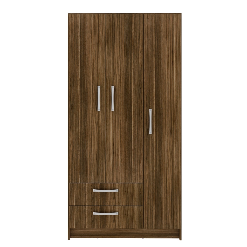 3 DOOR 2 DRAWERS WARDROBE WALNUT