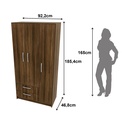 3 DOOR 2 DRAWERS WARDROBE WALNUT