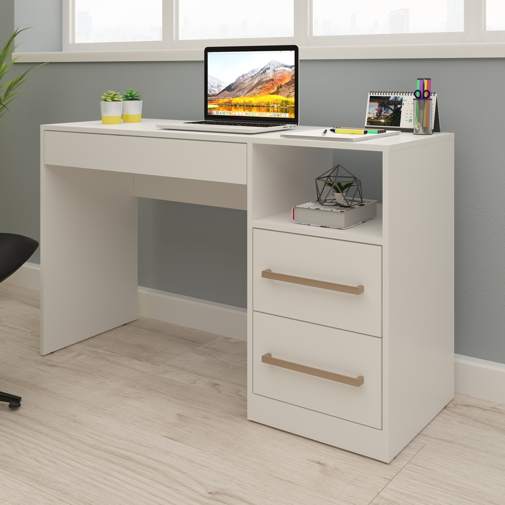 OFFICE DESK 3 DRAWERS WHITE