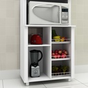 STORAGE CABINET W/ DOOR & 3 METAL SHELVES WHITE