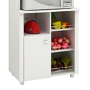 STORAGE CABINET W/ DOOR & 3 METAL SHELVES WHITE