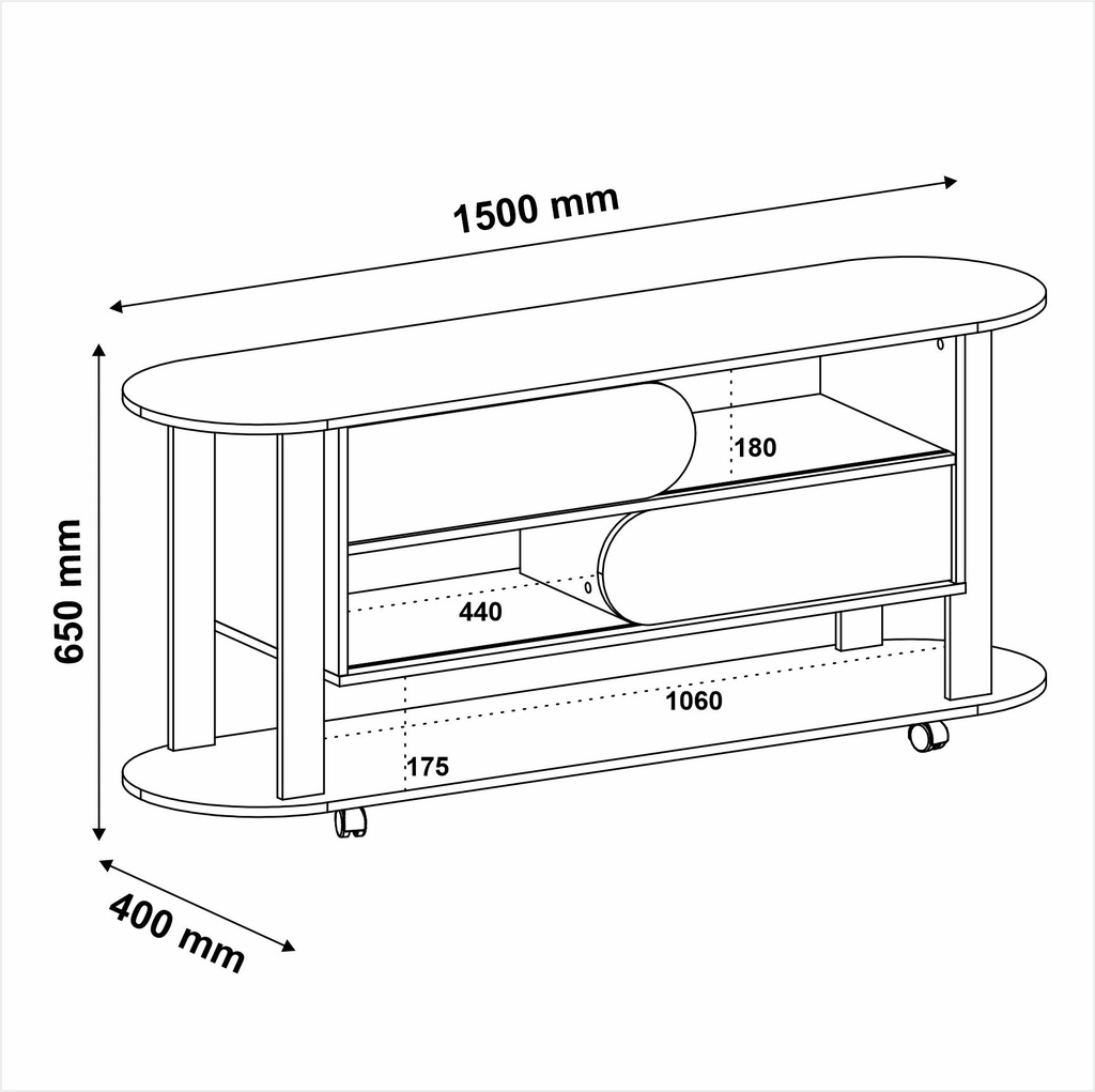 MUNDI TV STAND - CEDAR/ OFF WHITE