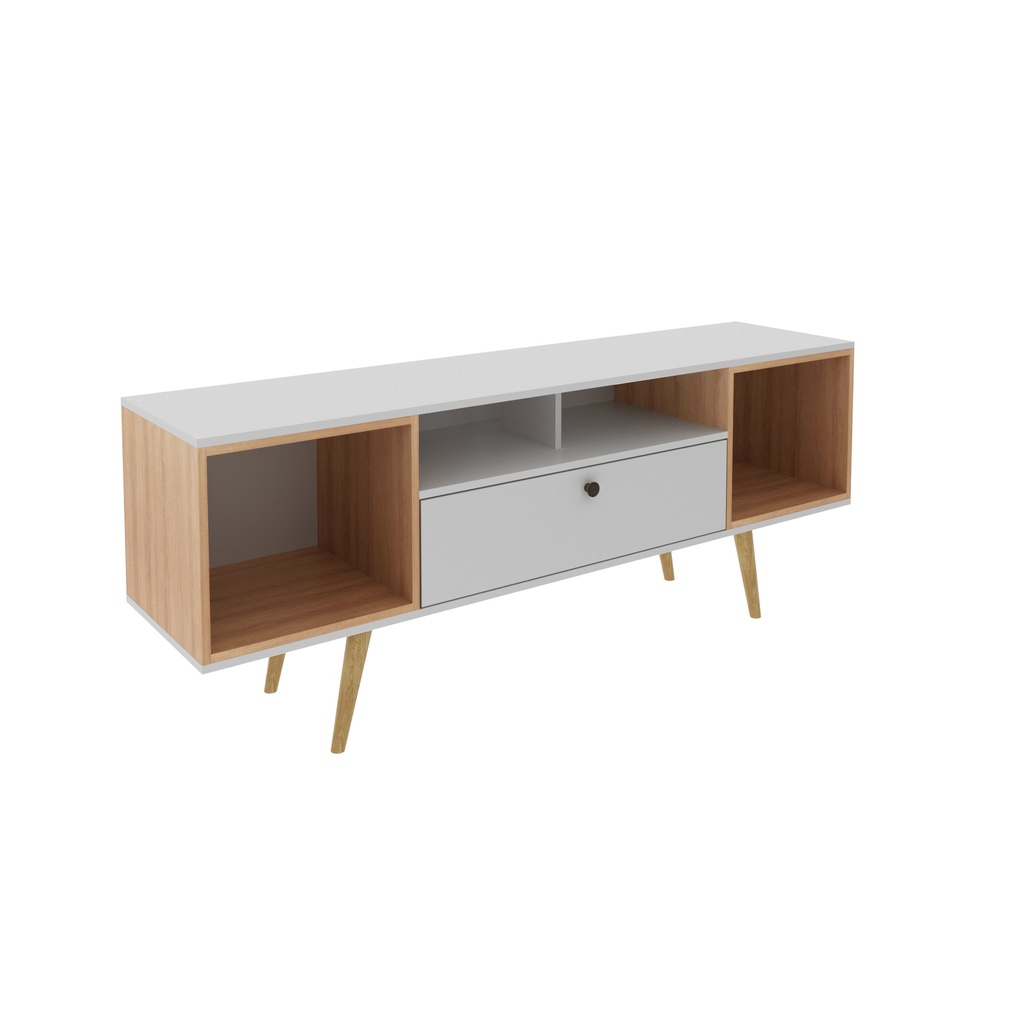 TV RACK 60" OFF WHITE/ALMOND
