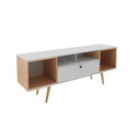 TV RACK 60" OFF WHITE/ALMOND
