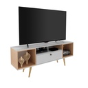 TV RACK 60" OFF WHITE/ALMOND