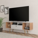 TV RACK 60" OFF WHITE/ALMOND