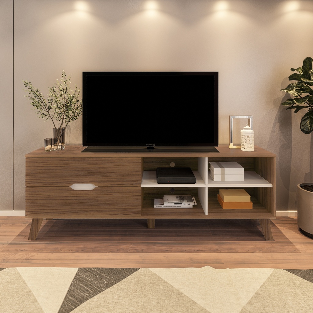VERONA TV STAND - CEDAR/ OFF WHITE