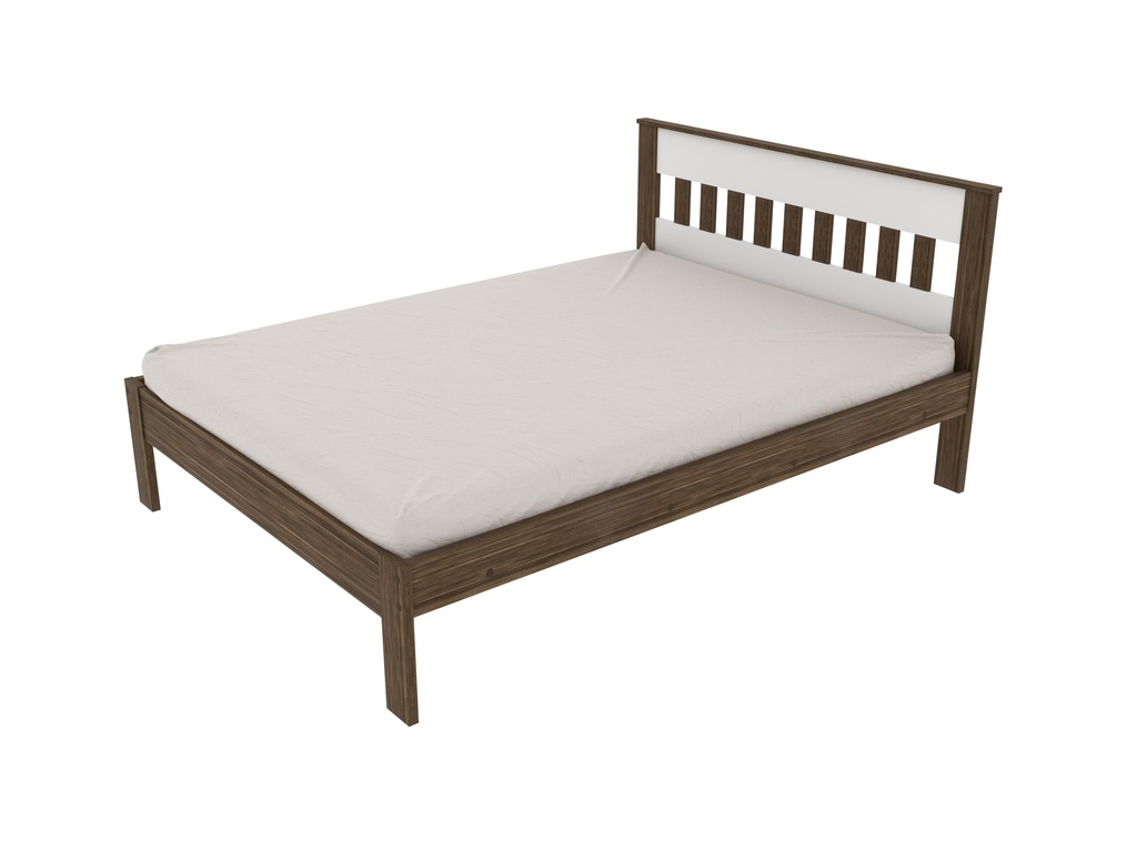 DOUBLE BED CM8007 WALNUT/ WHITE