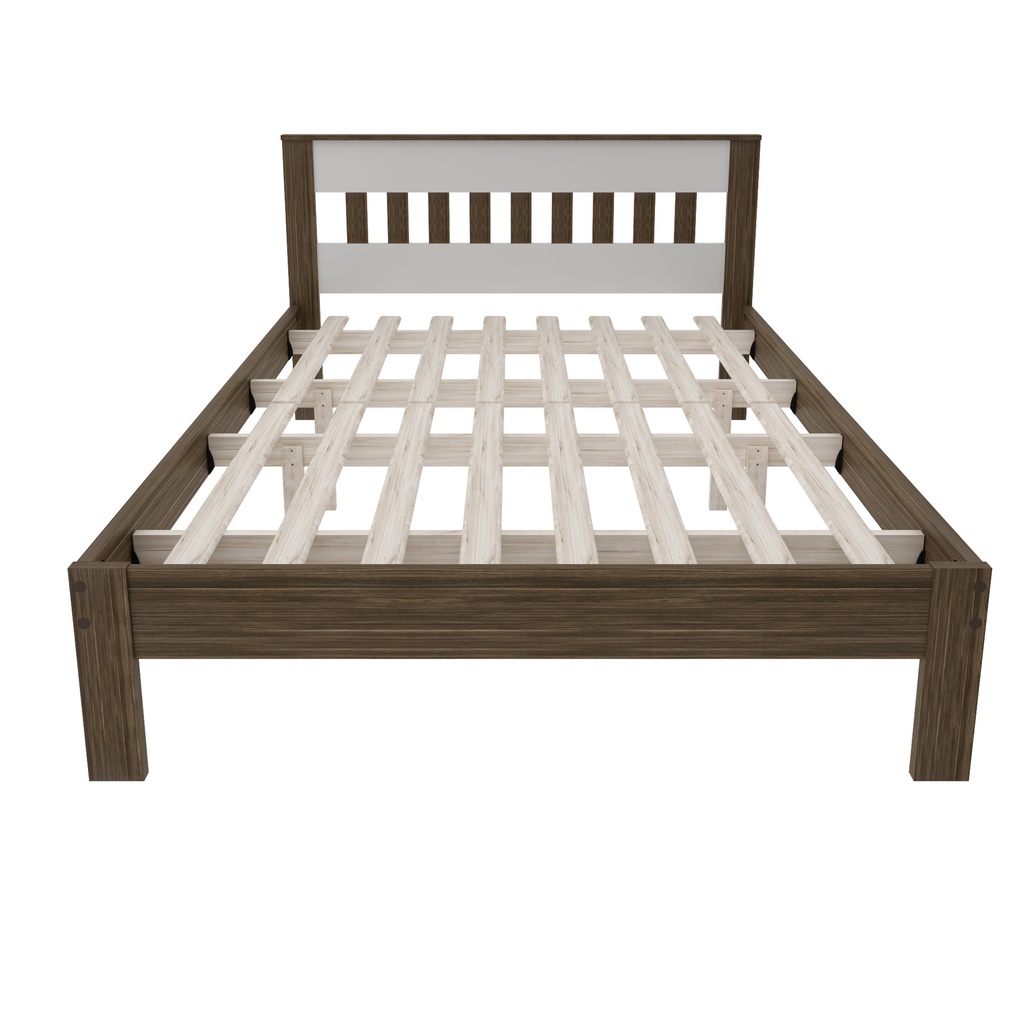 DOUBLE BED CM8007 WALNUT/ WHITE