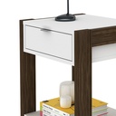 NIGHSTAND 1 DRAWER WHITE/WALNUT