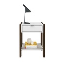 NIGHSTAND 1 DRAWER WHITE/WALNUT
